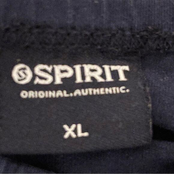 Georgetown navy blue short sleeve Georgetown crop shirt top size XL b18 - Picture 2 of 4